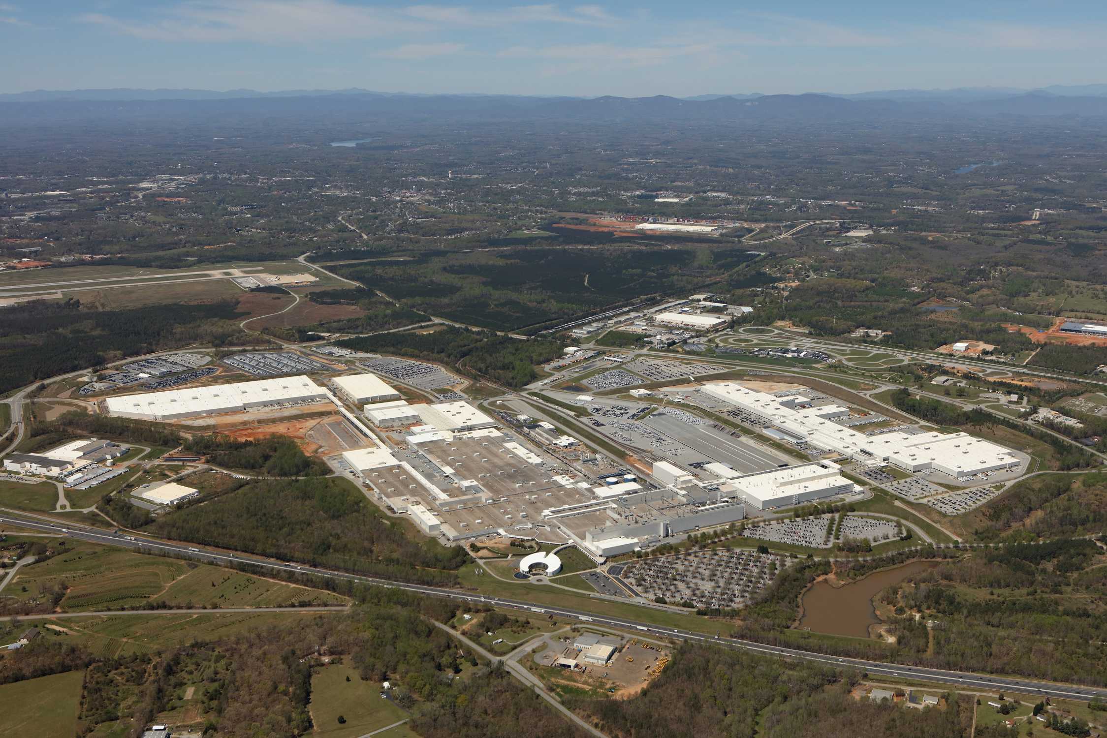 Aerial view of BMW manufacturing campus